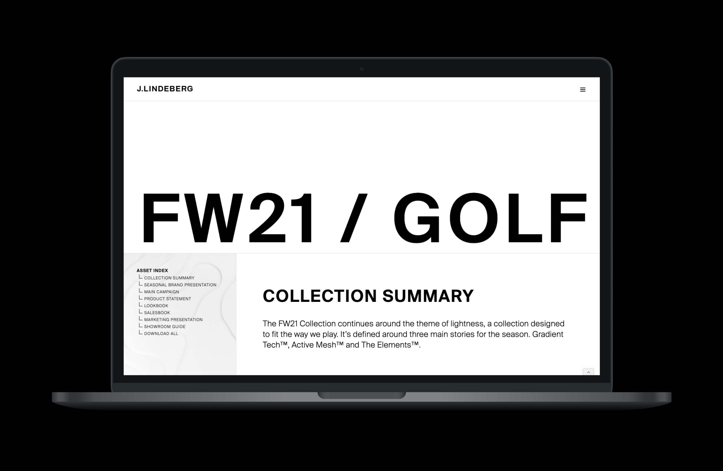 J.Lindeberg Aim Higher Website