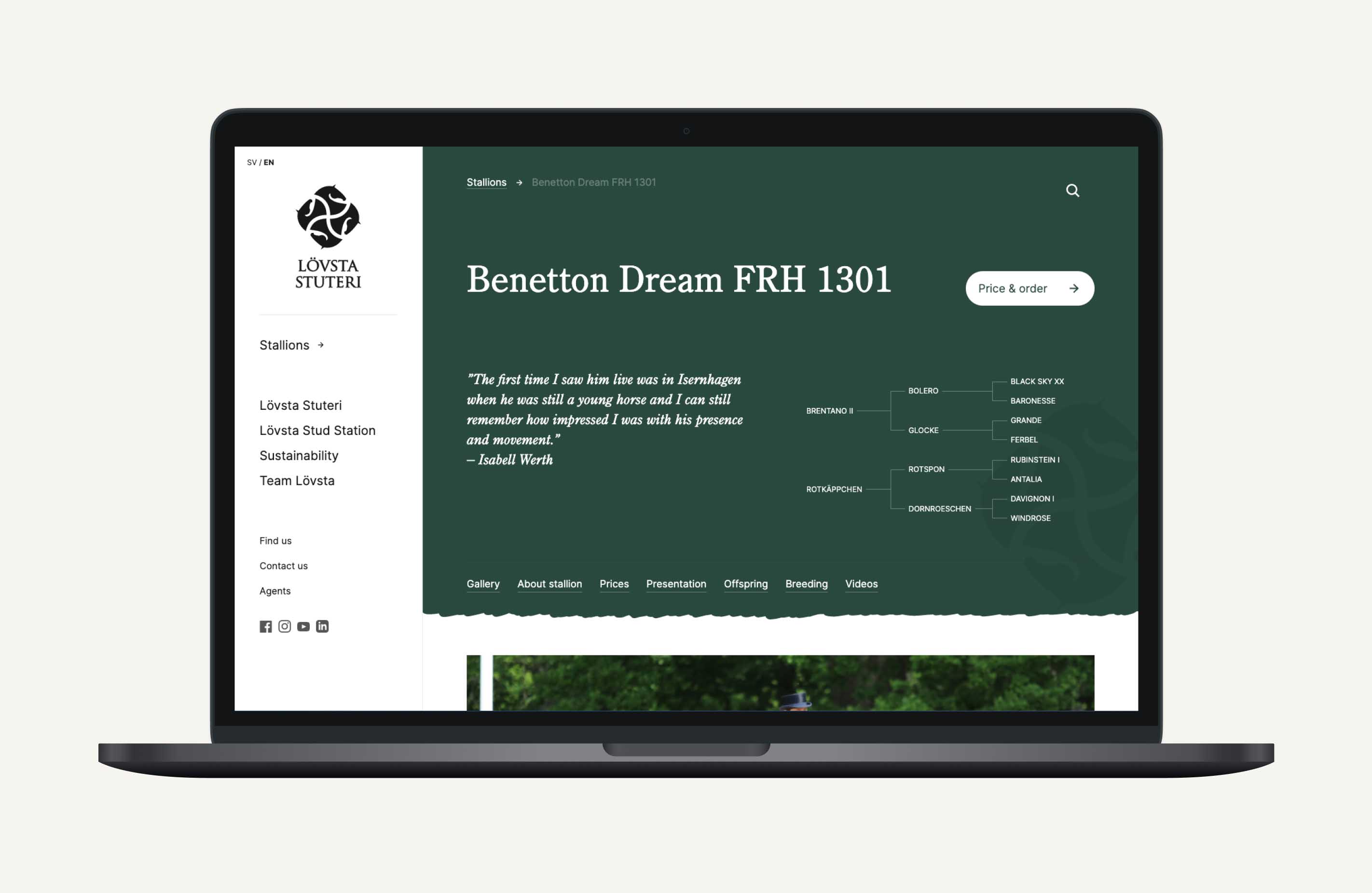 Lövsta Stuteri Website